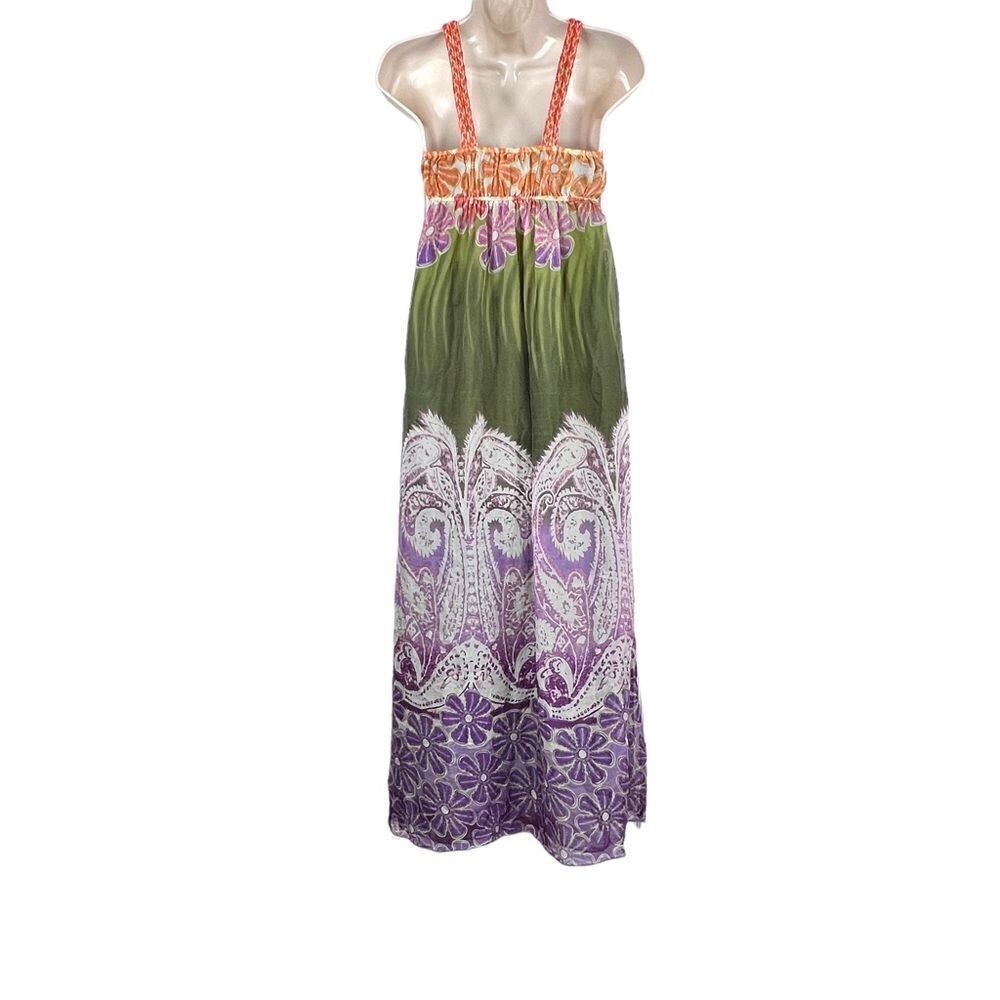 100% Silk Maxi Dress by ANNA SOPHIA Sleeveless Size Small - Picture 7 of 13